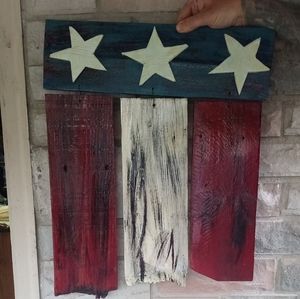Handmade Flags made out of cedar primitive rustic look